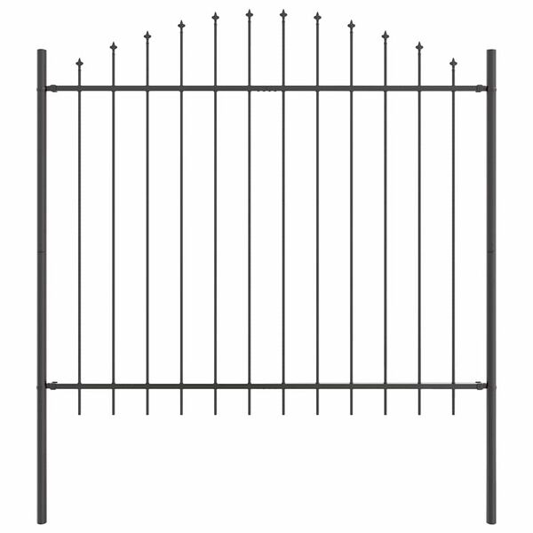 vidaXL Gartenzaun Grau 170 x 190 cm Pulverbeschichteter Stahl