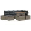 vidaXL Garten-Sofa-Set 7 Stk. Grau Poly Rattan