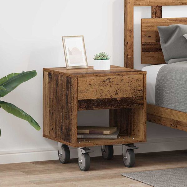 vidaXL Nachttisch 2 pcs Altholz 40,5 x 40 x 48 cm Holzwerkstoff