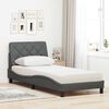 vidaXL Bett mit Matratze Dunkelgrau 90x200 cm Stoff