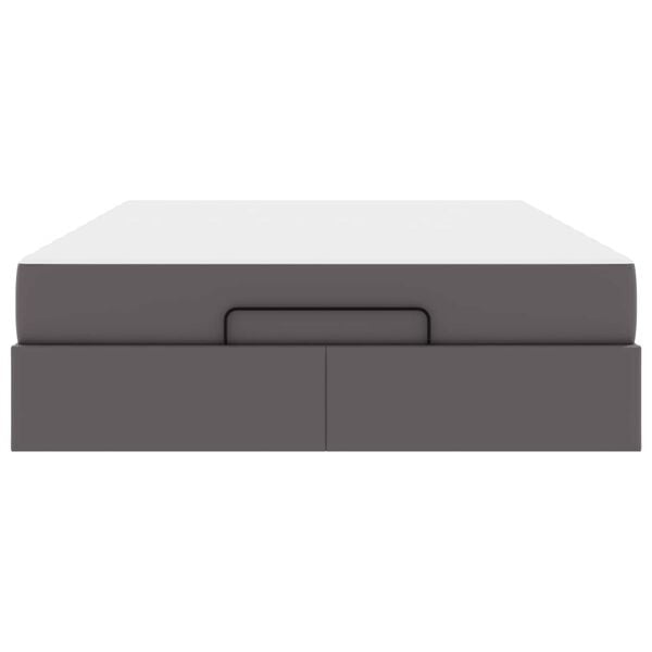 vidaXL Bettgestell mit Matratze mit Matratze 2 pcs Grau PVC