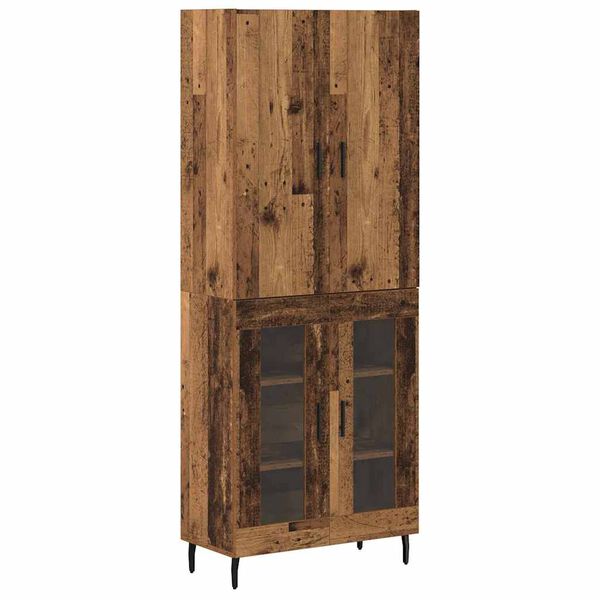 vidaXL Highboard Wandmontiert Altholz 69,5 x 34 x 180 cm Holzwerkstoff