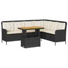 vidaXL 2-tlg. Garten-Sofagarnitur mit Auflagen Schwarz Poly Rattan