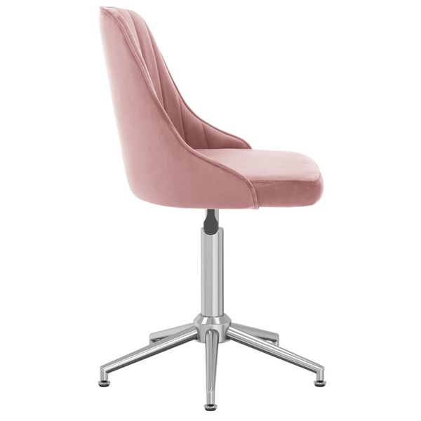 vidaXL Esszimmerst&uuml;hle 2 Stk. Drehbar Rosa Samt