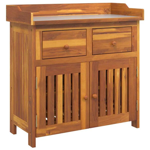 vidaXL Garten-Schrank Natur 78 x 36,5 x 78 cm Massivholz Akazie