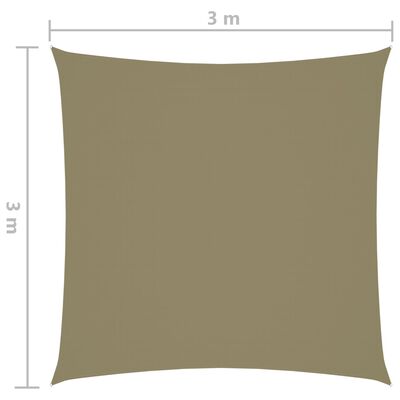 vidaXL Sonnensegel Oxford-Gewebe Quadratisch 3x3 m Beige