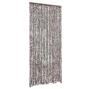 vidaXL Insektenschutz-Vorhang Braun und Wei&szlig; 90x220 cm Chenille