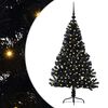 vidaXL K&uuml;nstlicher vorbeleuchteter Weihnachtsbaum Schwarz 120 cm PVC
