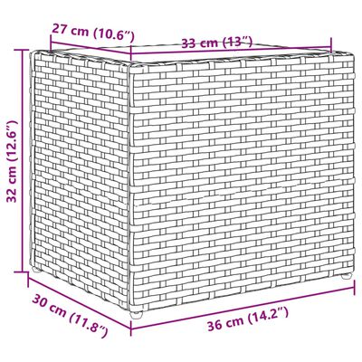 vidaXL Pflanzkübel Braun 36x30x32 cm Poly Rattan