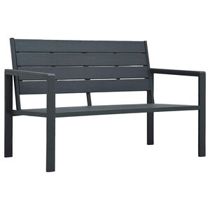 vidaXL Gartenbank 120 cm HDPE Grau Holz-Optik