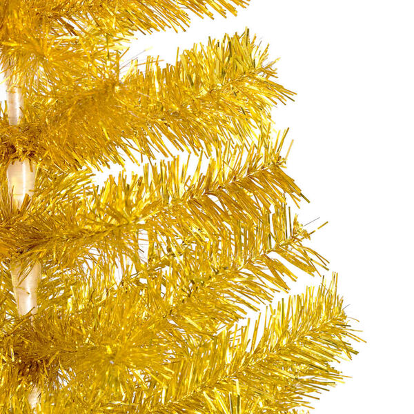 vidaXL K&uuml;nstlicher Weihnachtsbaum Beleuchtung & Kugeln Gold 180 cm PET