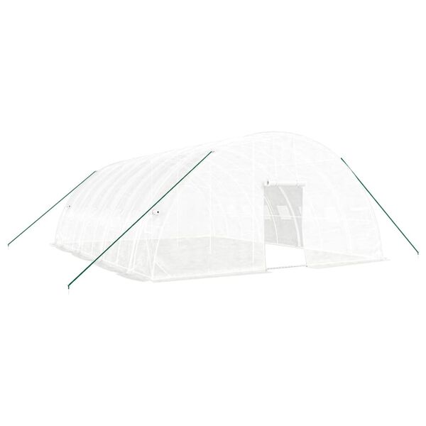 vidaXL Gew&auml;chshaus mit Stahlrahmen Wei&szlig; 48 m&sup2; 8x6x2,85 m