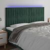 vidaXL LED Kopfteil Dunkelgr&uuml;n 180x5x118/128 cm Samt