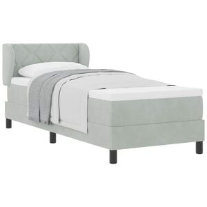 vidaXL Boxspringbett mit Kopfteil Hellgrau 80 x 200 cm Samt