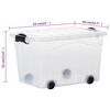 vidaXL Aufbewahrungsboxen mit Rollen & Deckeln 2 Stk. Transparent 40 L