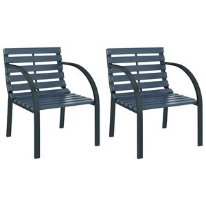 vidaXL Gartenst&uuml;hle 2 Stk. Grau Holz