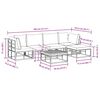 vidaXL Garten-Sofa-Set mit Kissen 6 pcs Schwarz Aluminium