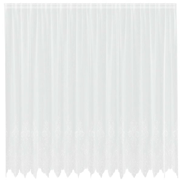 vidaXL Spitzenvorhang mit Vorh&auml;ngen Floral Wei&szlig; 240 x 400 cm Polyester