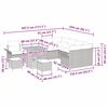 vidaXL Gartensofa-set mit Kissen 12 pcs Grau Poly-Rattan
