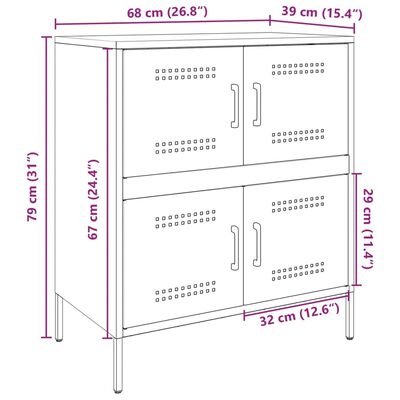 vidaXL Sideboard Schwarz 68x39x79 cm Stahl