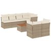 vidaXL 8-tlg. Garten-Sofagarnitur mit Kissen Beige Poly Rattan