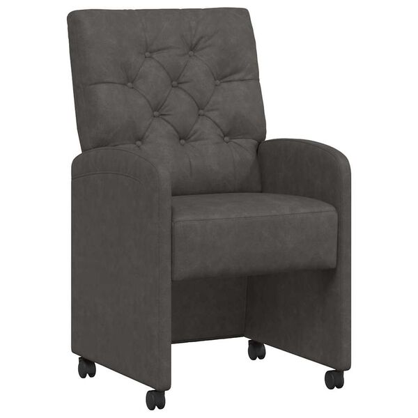 vidaXL Esszimmerst&uuml;hle mit Rollen 2 pcs Schwarz 58 x 67 x 97 cm