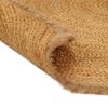 vidaXL Teppich Geflochten mit Fransen 150 cm Jute Rund