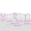 vidaXL Gartentor Schwarz 125 x 500 cm