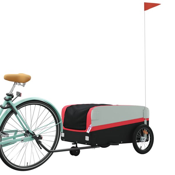 vidaXL Fahrradanh&auml;nger Schwarz und Rot 45 kg Eisen