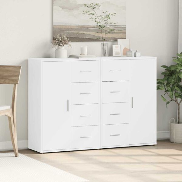 vidaXL Sideboards 2 Stk. Wei&szlig; 60x31x84 cm Holzwerkstoff