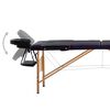 vidaXL Massageliege Klappbar 2-Zonen mit Holzgestell Schwarz