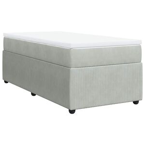 vidaXL Boxspringbett mit Matratze Hellgrau 90x200 cm Samt