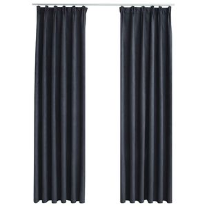 vidaXL Verdunkelungsvorh&auml;nge mit Haken 2 Stk. Anthrazit 140x175 cm