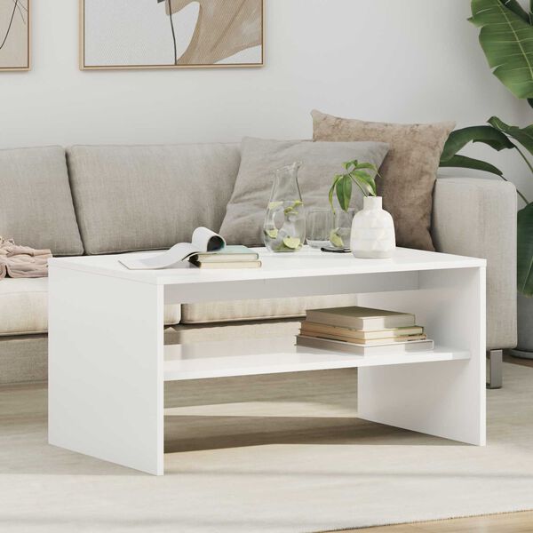 vidaXL Couchtisch Wei&szlig; 80 x 50 x 40 cm Holzwerkstoff
