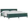 vidaXL Boxspringbett mit Matratze Dunkelgr&uuml;n 200 x 200 cm Polyester