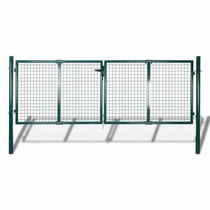 vidaXL Zauntor Stahl 300x125 cm Gr&uuml;n