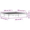 vidaXL Bettgestell Braun Eichen-Optik 200x200 cm Holzwerkstoff Metall