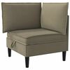 vidaXL Ecksofa mit Stauraum Khaki Samt