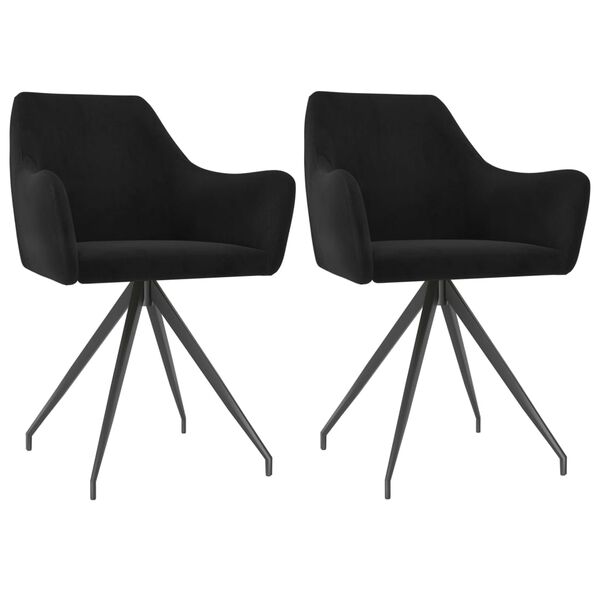 vidaXL Esszimmerst&uuml;hle 2 Stk. Schwarz Samt