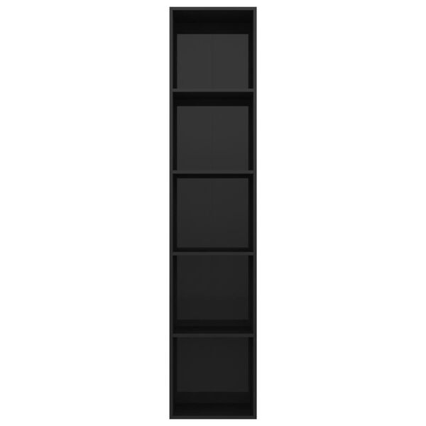 vidaXL B&uuml;cherregal Hochglanz-Schwarz 40x30x189 Holzwerkstoff