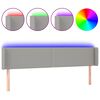 vidaXL LED Kopfteil Hellgrau 163x16x78/88 cm Stoff