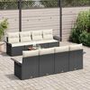 vidaXL Gartensofa-set mit Speicher 9 pcs Schwarz und Creme Poly-Rattan