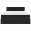 vidaXL Bett mit Stauraum und LED mit LED Schwarz 140 x 190 cm Stoff