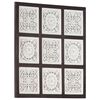 vidaXL Handgeschnitztes Wandpaneel MDF 60x60x1,5 cm Braun und Wei&szlig;