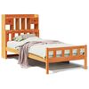 vidaXL Massivholzbett mit Regal ohne Matratze Wachsbraun 75x190 cm