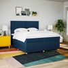 vidaXL Boxspringbett mit Matratze Blau 200x200 cm Stoff