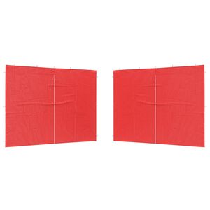 vidaXL Partyzelt-Seitenteil 2 Stk. 300 x 195 cm Rot PE und Stahl