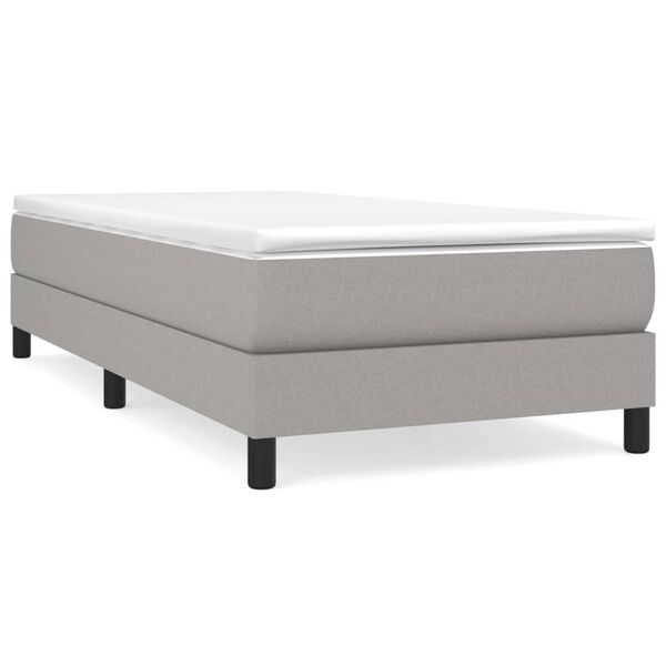 vidaXL Boxspringbett mit Matratze Hellgrau 90x190 cm Stoff