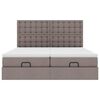 vidaXL Ottoman-Bett mit Matratzen Taupe 200x200 cm Stoff