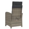 vidaXL 3-tlg. Bistro-Set mit Kissen Grau Poly Rattan